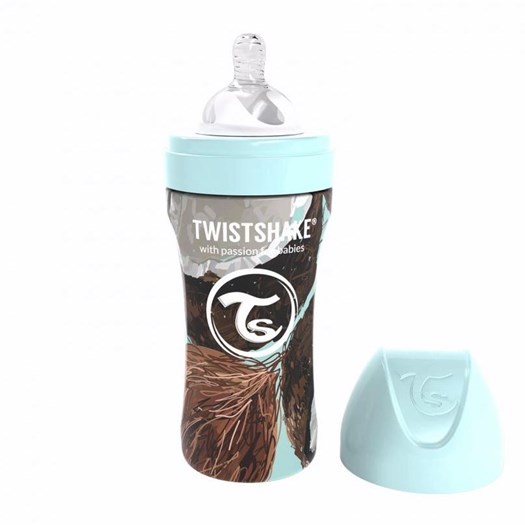 Läs mer om Twistshake Anti-Colic rostfri flaska 330 ml, coconut