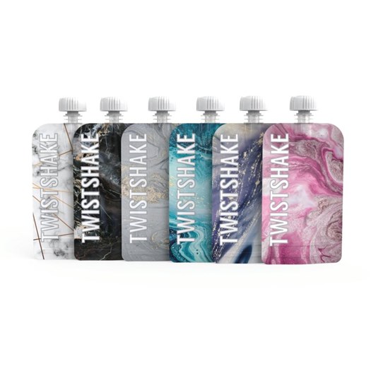 Twistshake squeeze bags 100 ml marble 6-pack