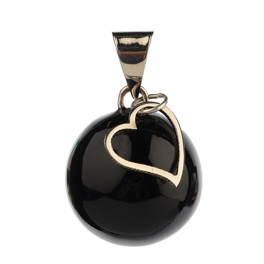 Produktfoto för Gravidsmycke Bola svart med hängande hjärta