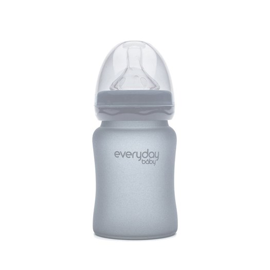 Läs mer om Everyday Baby nappflaska glas 150 ml, quiet grey