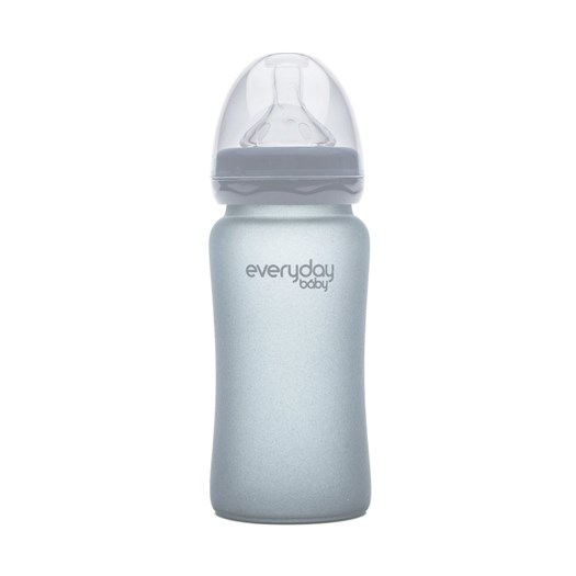Läs mer om Everyday Baby nappflaska glas 240 ml, quiet grey