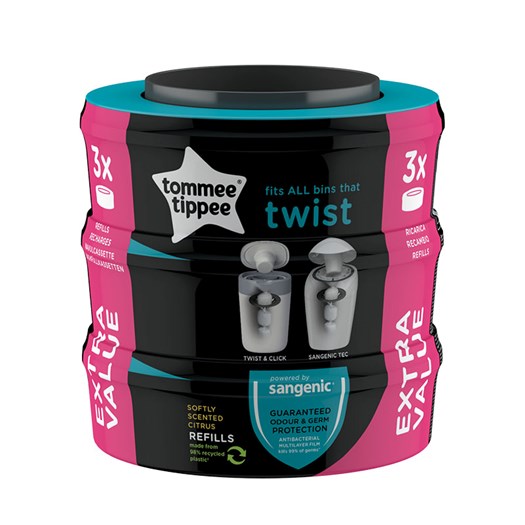 Produktfoto för Sangenic Twist refill kassett 3-pack