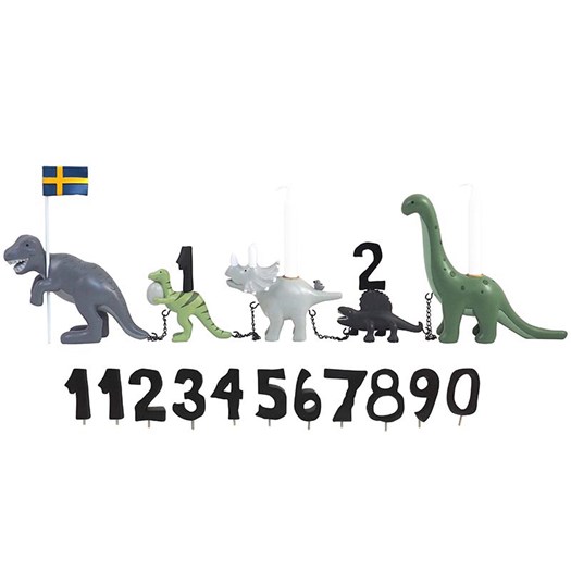 KIDS by FRIIS födelsedagståg inkl siffror dinosaurie