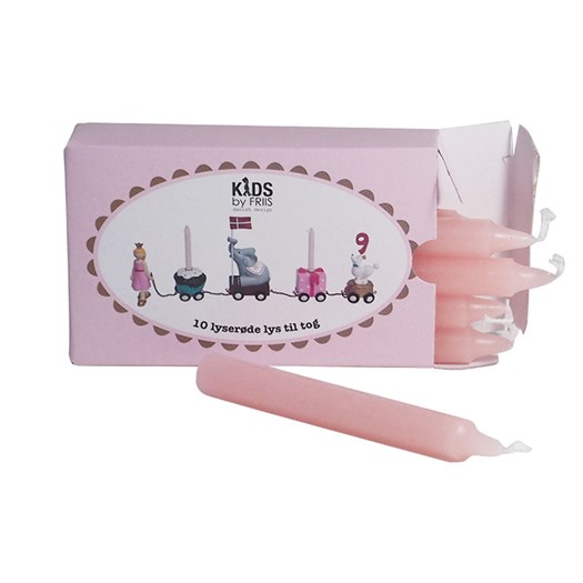 KIDS by FRIIS ljus till födelsedagståg 10-pack, rosa