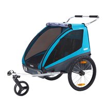 Thule Coaster XT cykelvagn inkl promenad- & cykelkit, blå