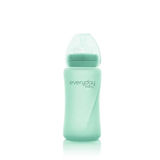 Läs mer om Everyday Baby nappflaska glas Healthy+ 240 ml, mint green