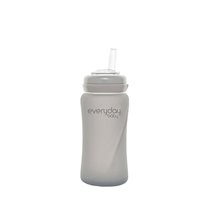 Everyday Baby sugrörsflaska glas Healthy+ 240 ml, quiet gray