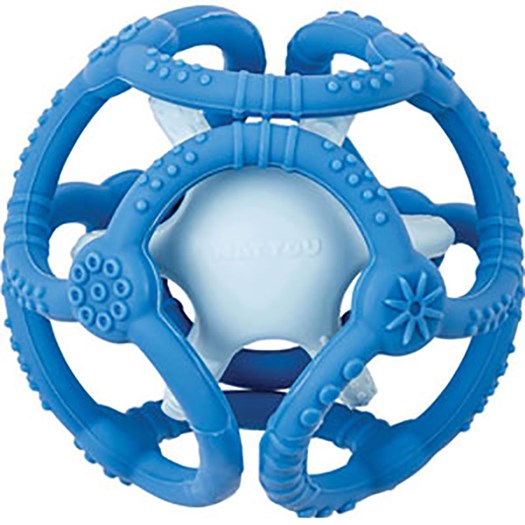 Nattou soft silicone aktivitetsboll blå