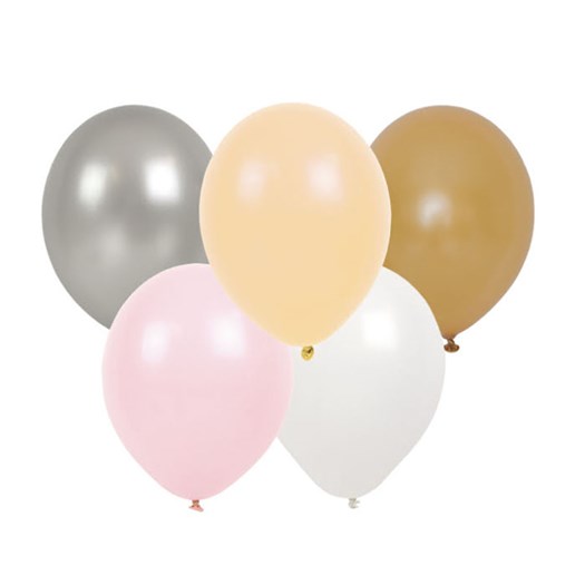 Jabadabado ballonger 10-pack silver,guld,rosa,peach,vitt