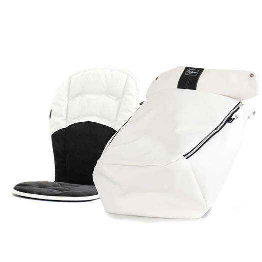 Läs mer om Emmaljunga åkpåse NXT Ergo 2022, lounge leatherette white textil, lounge leatherette white
