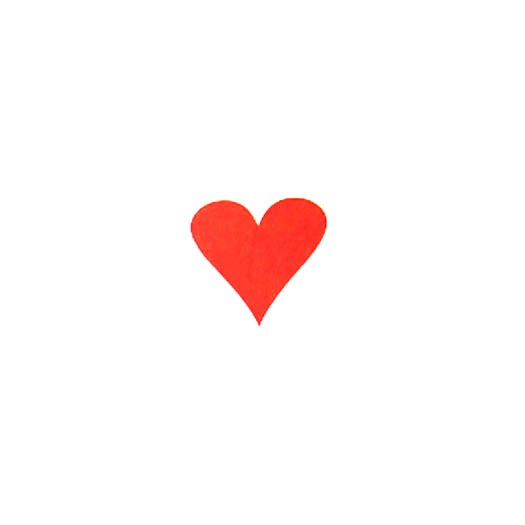 Kort ”Rött hjärta” 55X55mm av Lena Lindahl