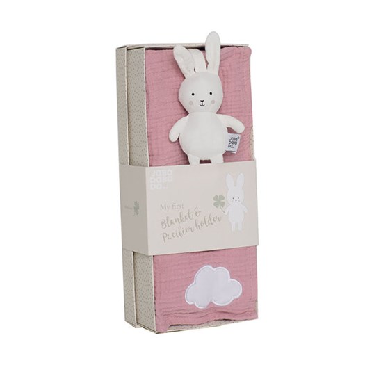 Läs mer om Jabadabado presentkit babyfilt rosa/bunny nappkompis
