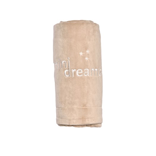 Läs mer om Mini Dreams filt pärlsammet logo, sand