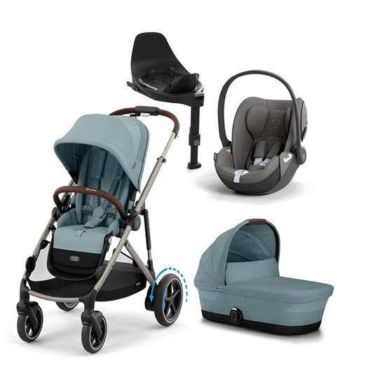 Cybex e-Gazelle S duovagn + Cloud T babyskydd + isofixbas