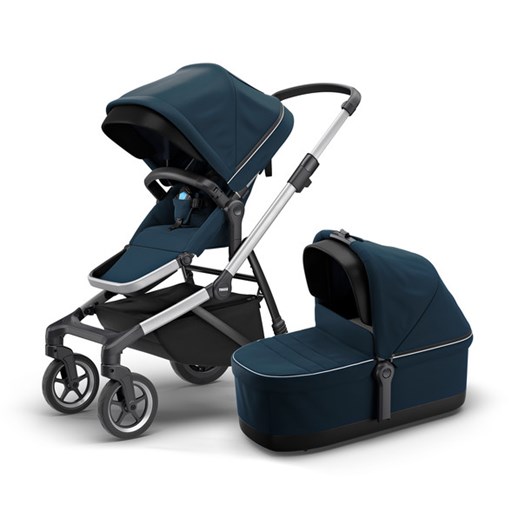 Thule Sleek duovagn navy blue/silver chassi